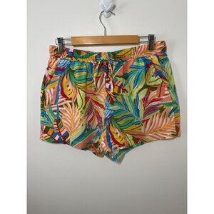 C&C California Womens 100% Linen Tropical Print Shorts